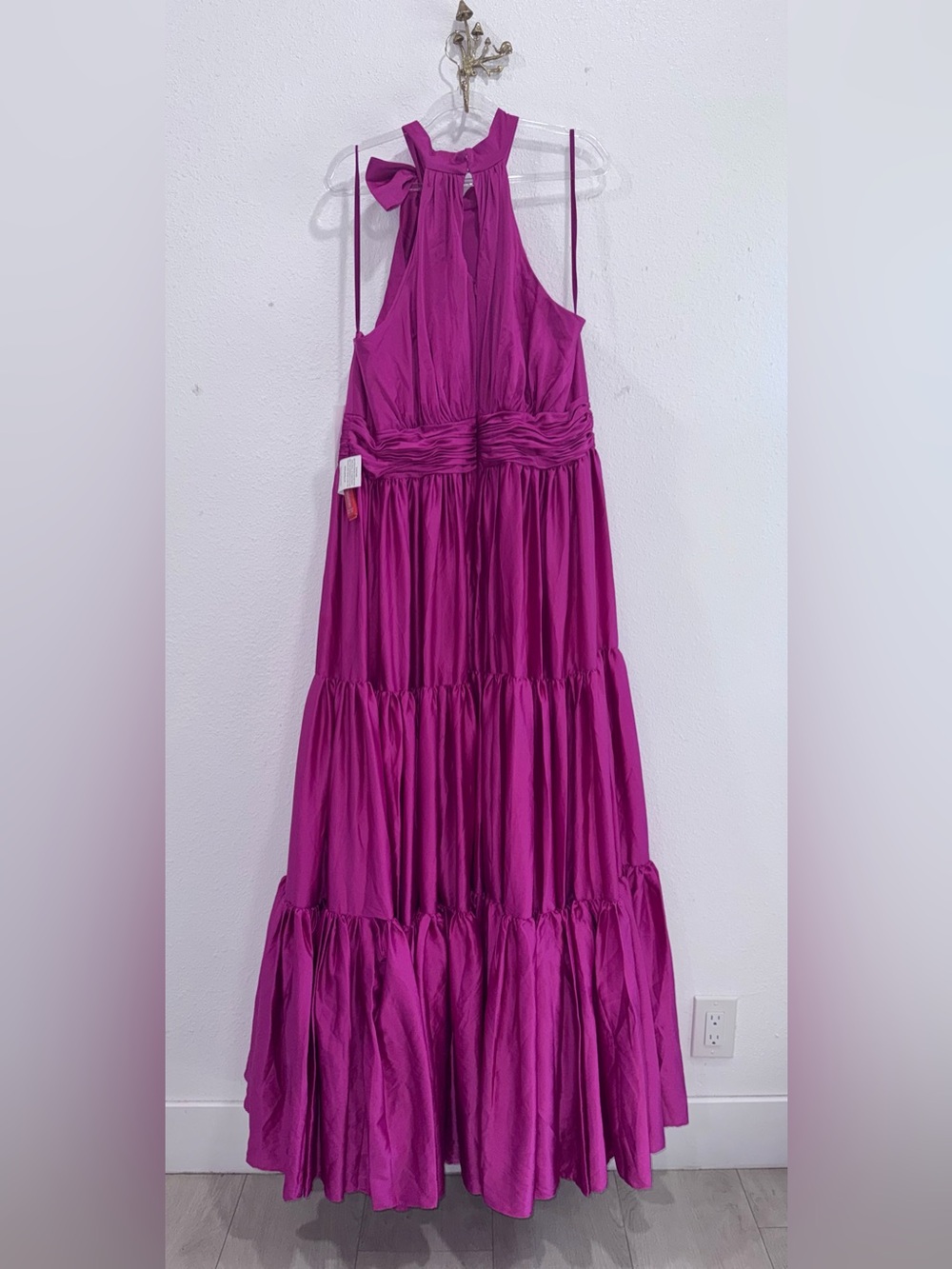 Elegant Fuchsia Halter Maxi Dress - Women - Picture 6 of 14
